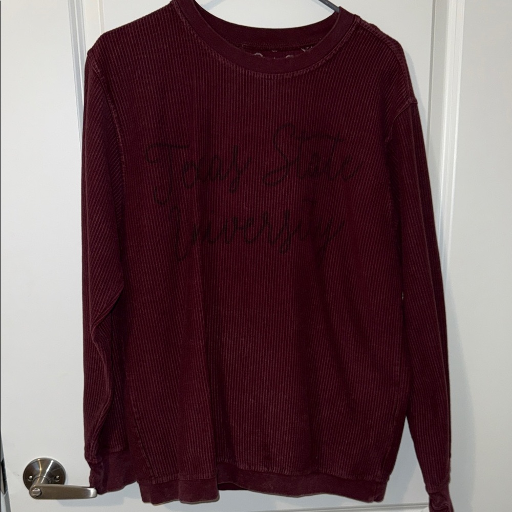 Texas State University Maroon Corduroy Sweatshirt